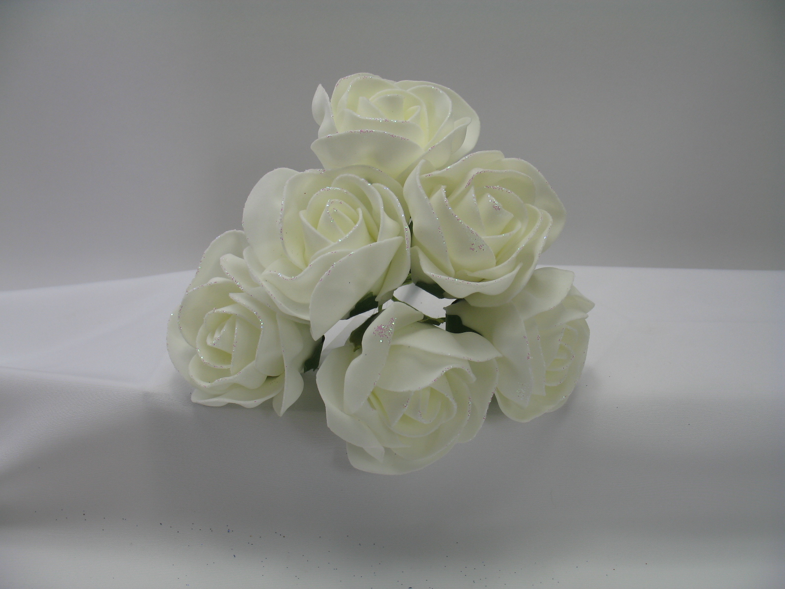Bunch of 6 Colourfast Artificial Wedding Party Flowers Stem 6CM FOAM ROSES 