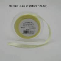 RS10LE  10 MM X 22.5 METRES SATIN RIBBON IN LEMON- IF QUANTITY IS MORE THAN 10 PAY 85P A ROLL