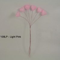 YF108LP SPARKLE HEART IN LIGHT PINK- BUY 12 BUNCHES PAY ONLY 75P A BUNCH