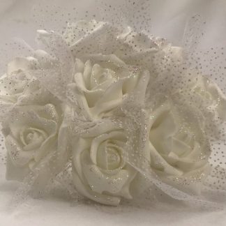 YF151 Glitter Roses with Organza Netting