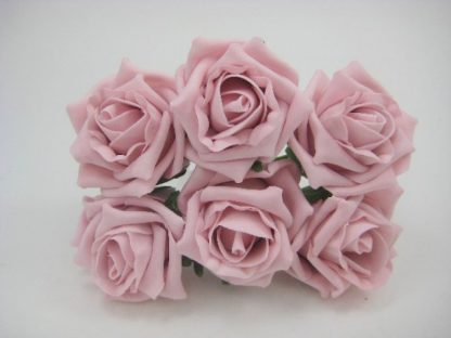 YF43VPH  COTTAGE ROSE IN VINTAGE PINK COLOURFAST FOAM- BUY 60 BUNCHES AND PAY £1.15 A BUNCH